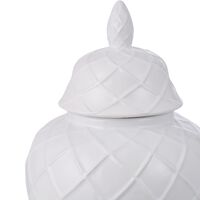 Diamond Pattern Ceramic Ginger Jar White/Gold 40cm