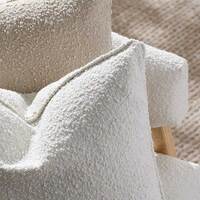 Olsen Boucle Fabric & Timber Armchair White