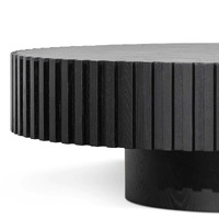 Sia Oak Round Coffee Table, Black