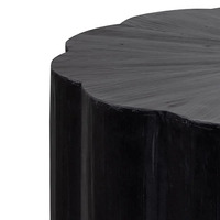 Normad Reclaimed Fir Timber Round Coffee Table, 100cm, Black