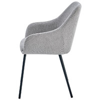 Nola Fabric Carver Dining Chairs, Grey Set of 2