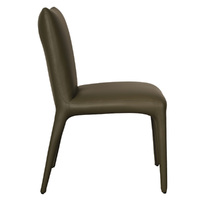 Claudia Faux Leather Dining Chairs, Olive Set of 2