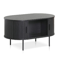 Danica 100cm Oval Coffee Table - Full Black