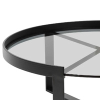 Franklin 90cm Glass Round Coffee Table - Large