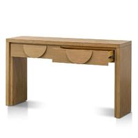 Chloe 140cm Console Table with Drawers - Dusty Oak