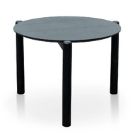 Nest of Ines Wooden Round Coffee tables - Black