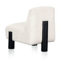 Danni Fabric Lounge Chair - Ivory White Boucle