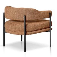 Diana Ginger Brown Fabric Armchair - Black Legs