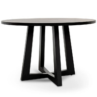 Kennedy 1.5m Round Dining Table - Black