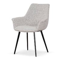 Set of 2 - Ariana Fabric Dining Chair - Pepper Boucle