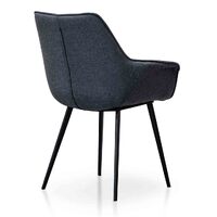 Set of 2 - Ariana Fabric Dining Chair - Charcoal Grey