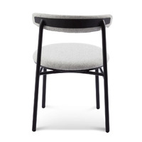 Set of 2 - Milan Fabric Dining Chair - Silver Grey with Black Legs