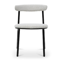 Set of 2 - Milan Fabric Dining Chair - Moon White Boucle