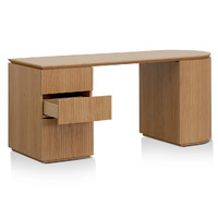 Koppar 1.77m Left Drawer Office Desk - Natural Oak
