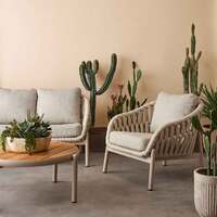Elwood Outdoor 3 Seater Sofa, Cream