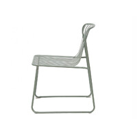 Set of 2 Pesco Curved Outdoor Dining Chairs, Thyme Green