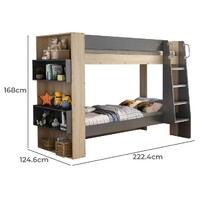 Kingsley Single Bunk Bed with Bookshelf