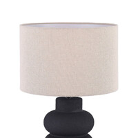 Isadora Ceramic Table Lamp, Matte Black
