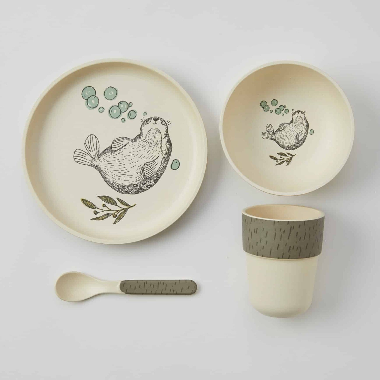 Under The Sea Kids' Bamboo Dining Set - Penguin