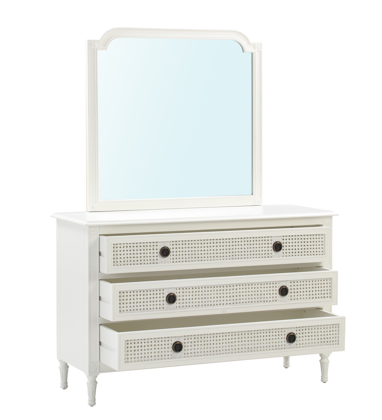 Paloma Dresser and Mirror French Style White