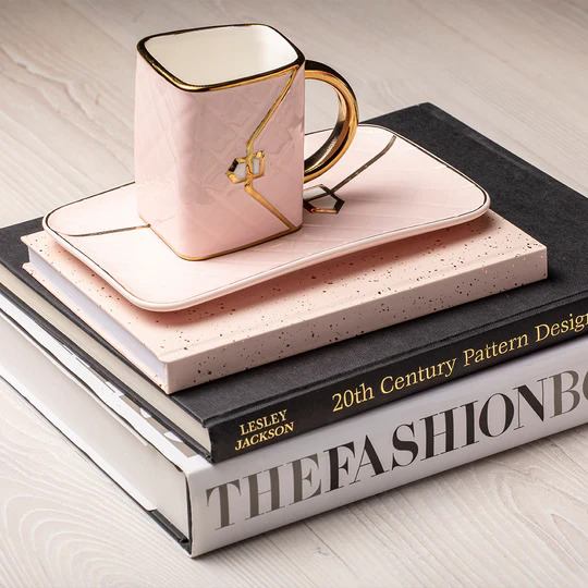 Designers Delight Mug & Plate Set - Pale Pink