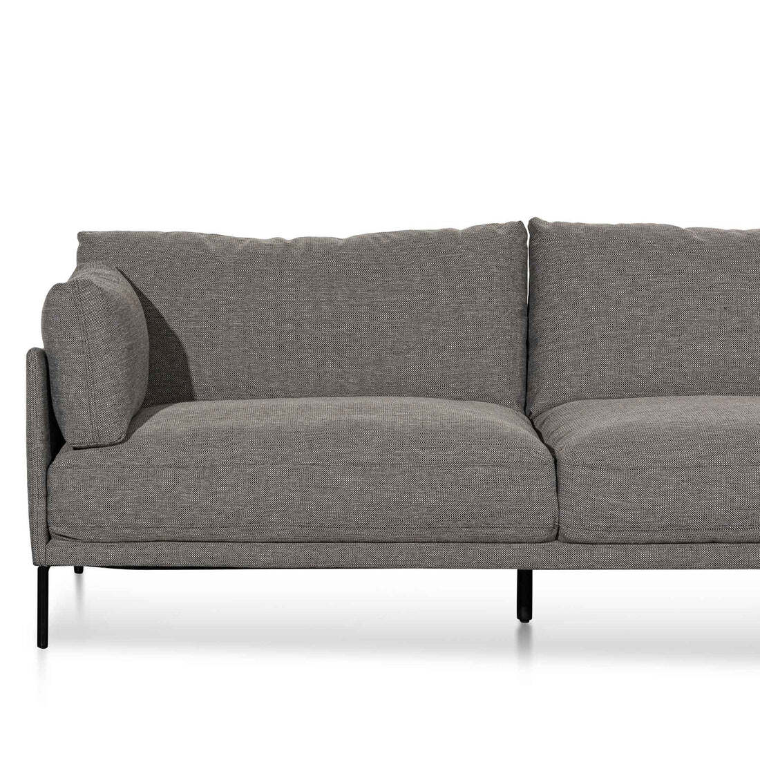 Memphis 4 Seater Right Chaise Fabric Sofa - Graphite Grey
