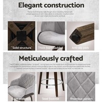 Saturn Bar Stools Swivel Velvet Fabric Grey