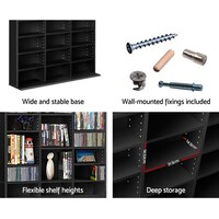 Cobar Adjustable Book Storage Shelf Rack Unit - Black