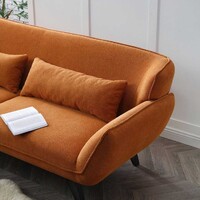 Amber Tan 3 Seater Sofa, Orange