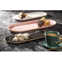 Asteria Black Oblong Tray Set - Set of 2