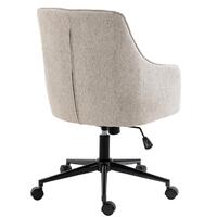 Stella Beige Lined Linen Fabric Upholstered Office Chair