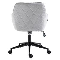 Teddy Light Grey Linen Fabric Upholstered Office Chair