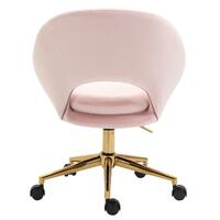 Octavia Pale Pink Velvet Fabric Office Chair