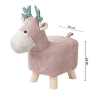 Pink Kids Ottoman Stool Deer Bench Seat