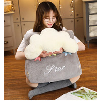 Cute Star Cloud Wedge Cushion Grey