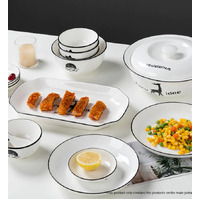 White Antler Printed Ceramic Dinnerware Set of 28