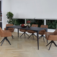 Clara Ceramic Outdoor Dining Table, Black 200cm