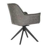 Beaumont Ultrasuede Fabric Swivel Dining Chair, Grey Set of 2