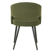 Set of 2 Isa Boucle Fabric Carver Dining Chair, Olive