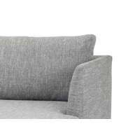 Byron 3 Seater Right Chaise Fabric Sofa - Graphite Grey with Natural Legs