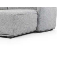 Brooklyn 3 Seater Right Chaise Fabric Sofa - Graphite Grey