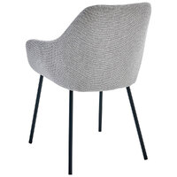 Nola Fabric Carver Dining Chairs, Grey Set of 2