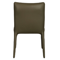 Claudia Faux Leather Dining Chairs, Olive Set of 2