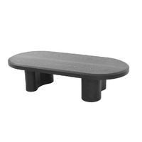 Jerrin Wooden Oval Coffee Table, Full Black