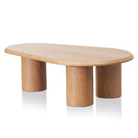 Mario Wooden Nested Coffee & Side Table Set, Natural Oak