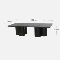 Oslo Wooden 1.4m Coffee Table, Black