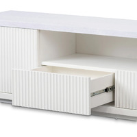 Cosmos 2m Veneer Top Entertainment TV Unit - Two Tone White