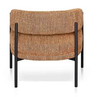 Diana Ginger Brown Fabric Armchair - Black Legs