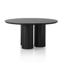 Ripple 1.5m Round Dining Table - Black Oak