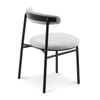 Set of 2 - Milan Fabric Dining Chair - Silver Grey with Black Legs
